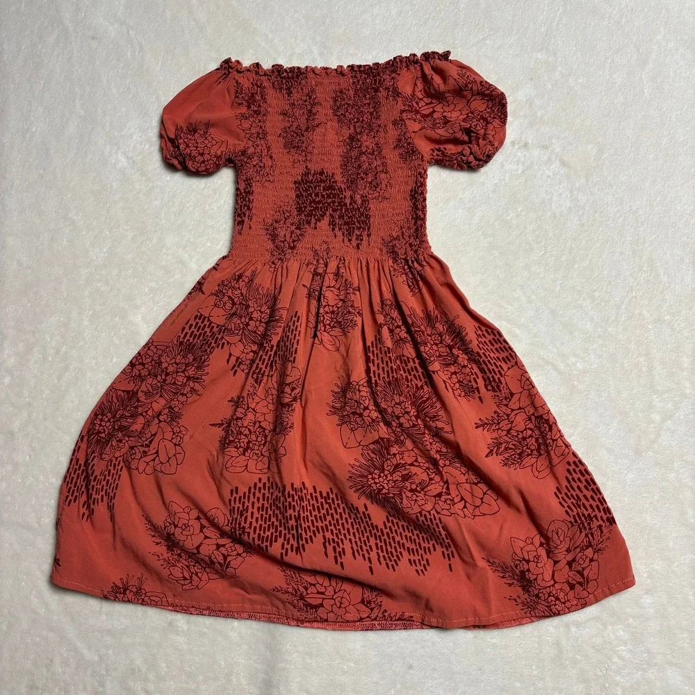 Kahulale'a Girls Dress Keiki Size 10 Ka Ua Moaniani Lehua O Puna Floral Pink